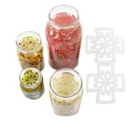 viscodisc Buddies- Amplia di marmellate e Regular Mouth Mason Jar Inserto per conserve - Ausilio a mantenere su Conserve Frutta e vegetali sumergido en la salmuera per fermentazione Wide Mouth Inserts bianco