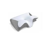 Viscoelastic neck pillow, ergonomic contour 2-in-1 neck pain orthopedic pillow, contour support pillow, 1 pc light gray.