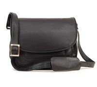 VISCONTI - Borsa a Tracolla Pelle da Lavoro - Messenger Bag Media da Donna - Borsa da Giorno Formato A5 con Multi Scomparto - 2195 Atlantic - Nero