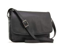 VISCONTI - Borsa a Tracolla Pelle - Messenger Bag Media da Donna - Borsa da Giorno Formato A5 con Multi Scomparto - 03190 Claudia - Nero