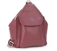 VISCONTI - Borsa a Zainetto da Donna in Pelle - Zaino Borsa Medio Multitasche Antifurto - Cinghie Regolabili - 18357 Danii - Rosso