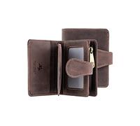 VISCONTI Hunter 715 Bow - Portafoglio da uomo con cerniera e portamonete in pelle oliata, Marrone, Portafoglio Bifold in Pelle Olio