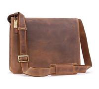 VISCONTI - Messenger Bag in Pelle per PC 14 Pollici - Borsa a Tracolla Media da Lavoro per Uomo - Borsa A4 per Ufficio - 18548 Olio Marrone Chiaro