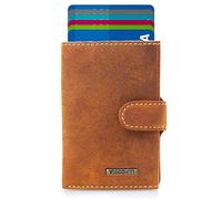 VISCONTI Porta Carte di Credito S da Uomo - Portafoglio Uomo Slim RFID -Portafoglio Uomo Piccolo - Porta Tessere e Porta Monete - Marrone