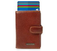 VISCONTI Porta Carte di Credito S da Uomo - Portafoglio Uomo Slim RFID -Portafoglio Uomo Piccolo - Porta Tessere e Porta Monete - Marrone Olio