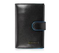 VISCONTI Porta Carte di Credito S da Uomo - Portafoglio Uomo Slim RFID -Portafoglio Uomo Piccolo - Porta Tessere e Porta Monete - Nero Blu
