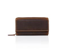VISCONTI Portafoglio da donna in vera pelle in formato lungo, portafoglio grande XXL con cerniera, portafoglio con scomparto per monete con blocco RFID e molti scomparti - Marrone Chiaro (Oil Tan)