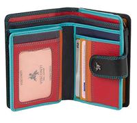 VISCONTI portafoglio di pelle da donna a piegatura doppia Rainbow multicolore Multicolor Purse (RB51): (Nero/blk)