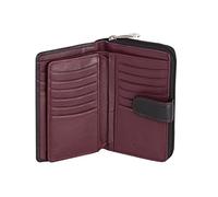 VISCONTI Portafoglio Donna in Vera Pelle con Protezione RFID, Ampio Spazio per Carte di Credito, Doppio Scomparto Portamonete con Chiusura a Zip, Elegante e Funzionale per Ogni Occasione - Bordeaux