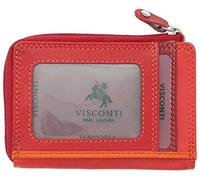 Visconti Portafoglio in pelle Rainbow Collection PHI PHI Slimline per carte di credito RB110, Colore: rosso e multicolore., Taglia unica, Moderno