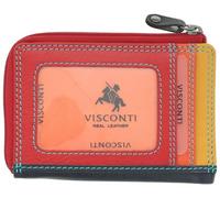 VISCONTI Portafoglio in pelle Rainbow Collection PHI PHI Slimline per carte di credito RB110, Nero/Rhumba, Taglia unica, Moderno