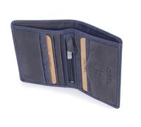 VISCONTI - Portafoglio Uomo Compatto in Pelle - Porta Carte di Credito per 6 Carte con Portamonete - Due Pieghe - RFID - 705 Arrow - Olio Blu