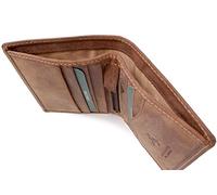 VISCONTI - Portafoglio Uomo Compatto in Pelle - Porta Carte di Credito per 6 Carte con Portamonete - Due Pieghe - RFID - 705 Arrow Olio Marrone Chiaro