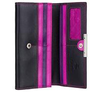 VISCONTI Portamonete da donna in pelle con patta, Nero - Multi, Large