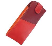 VISCONTI Rainbow Collection BELIZE Custodia per occhiali in nappa RB106, Colore: rosso e multicolore., Taglia unica