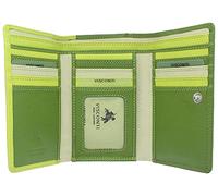 Visconti Rainbow Collection Bora Tri-Fold Portafoglio in pelle RFID Blocco RB43, Lime Multi, Taglia unica, Moderno