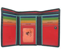 Visconti Rainbow Collection Bora Tri-Fold Portafoglio in pelle RFID Blocco RB43, Nero/Rhumba, Taglia unica, Moderno