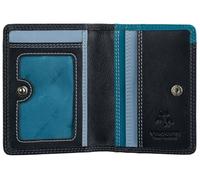 VISCONTI Rainbow Collection Madagascar Portafoglio sottile in pelle RFID RB111, Blu-multi, Taglia unica, Moderno