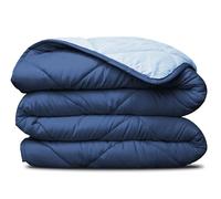 ViscoSoft Trapunta reversibile per tutte le stagioni, per letto doppio/matrimoniale, XL, in morbida microfibra traspirante, extra lunga, colore: azzurro/blu navy