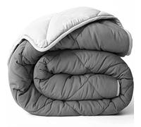 ViscoSoft Trapunta reversibile per tutte le stagioni, perfetta per la biancheria da letto, traspirante, extra lunga, in morbida microfibra di alta qualità, con inserto grigio