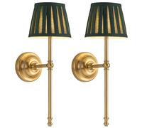VISDANFO Lampada da Parete Ricaricabile 2 Pezzi, Lampada da Parete a LED in Tessuto cCon Batteria Ricaricabile, Illuminazione Dimmerabile Con 5200 mAh E Telecomando Wireless Per Interno (Oro + Verde)