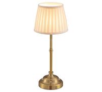 VISDANFO Lampada da tavolo a LED senza fili, dimmerabile, vintage, lampada da comodino retrò, batteria da 4000 mAh, funzionamento a batteria, adatta per interni, esterni, bar, soggiorno (oro + beige)