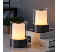 VISDANFO Piccola lampada da campeggio, ricaricabile a LED Touch per esterni, senza fili, set da 2 pezzi, adatto per la decorazione della camera da letto, luce notturna del bambino, bagno, allattamento