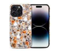 VisEnt Custodia per iPhone 14 Pro, custodia protettiva a doppio strato antiurto per donne, ragazze, uomini, ragazzi, resistente agli urti, protezione contro le cadute, motivo floreale fantasma