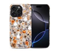 VisEnt Custodia per iPhone 16 Pro, custodia protettiva a doppio strato antiurto per donne, ragazze, uomini, ragazzi, resistente agli urti, protezione contro le cadute, motivo floreale fantasma