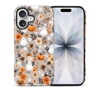 VisEnt Custodia per iPhone 17, custodia protettiva a doppio strato antiurto per donne, ragazze, uomini, ragazzi, resistente agli urti, protezione contro le cadute, motivo floreale fantasma