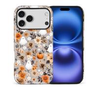 VisEnt Custodia per iPhone 17 Pro, custodia protettiva a doppio strato antiurto per donne, ragazze, uomini, ragazzi, resistente agli urti, protezione contro le cadute, motivo floreale fantasma