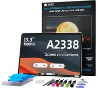 VisGenix A2338 Schermo di ricambio per MacBook Pro M1 M2 Retina A2338 EMC 3578 EMC 8162 MYD83 MYD92 MYDA2 MYDC2 MNEQ3 MNEP3 MNEJ3 A Display LCD Full LED Assembly 2560x1600 (spazio Grigio