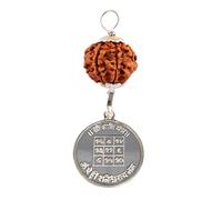 Vishaka Arts Ciondolo Saturn Planet Kavach/Shani Graha/7 Mukhi Nepal Rudraksha con ciondolo in argento certificato Yantra, piccolo 20 mm-22 mm, Rudraksha, senza gemma