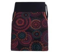 Vishes - Abbigliamento alternativo - Gonna corta da donna in cotone con tasche mini gonne Mandala, nero/arancione, 54