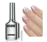 Vishine 16 ml Smalto Gel Occhio di Gatto Effetto Vetro Ghiacciato Glitter Olografico Scintillante Traslucido Soak Off Magnetico per Nail Art, Light Lilac MY401