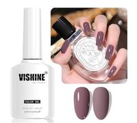 Vishine 16 ml Smalto Gel Semi-Permanente Dusky Lavender - LED Gel Polish Nail Art Designs Manicure Salon DIY at Home Color L373 Lavender Veil