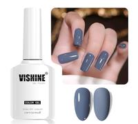 Vishine 16 ml Smalto Gel Semi-Permanente Slate Blue Color Smalto per Unghie Gel Soak off LED Gel Polish Nail Art Designs Manicure Salon DIY at Home Color L376 Slate Serenity