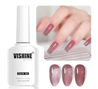 Vishine 16 ml Smalto Gel Semi-Permanente Trasparente, Smalto per Unghie Gel Cristallo Gelatina Colore Traslucido Soak-Off UV LED per Nail Art Manicure Home DIY L275 Lampone Baia