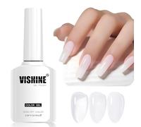 Vishine 16 ml Smalto Gel Semi-Permanente Trasparente, Smalto per Unghie Gel Cristallo Gelatina Colore Traslucido Soak-Off UV LED per Nail Art Manicure Home DIY L279 Rugiada Bianca