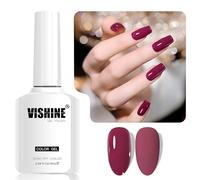 Vishine 16 ml Smalto gel Semipermanente Raspberry Red Color Smalto per Unghie Gel Soak Off LED Polish Nail Art Designs Manicure Salon DIY at Home Colore L391 Raspberry Blush