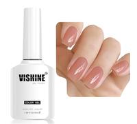 Vishine 16ml Gel Polish Rosa Chiaro Trasparente Jelly Trasparente Cristallo UV per Nail Art DIY a Casa, Rimozione Soak Off Rosa Chiaro Tonalità Nude E034