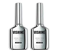 Vishine 2 x Top Coat Gel da 16 ml - Nuova formula senza smalto T.P.O semi-permanente, ultra lucido, lunga tenuta, 2 x 16 ml