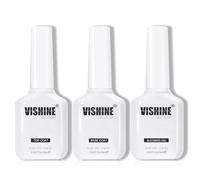 Vishine 3 x 16 ml Base e Top Coat & Blooming Gel effetto marmorizzato, finitura lucida base e top effetto di diffusione, lunga durata Soak Off Gel per unghie UV LED Design Nail Art