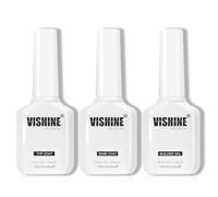 Vishine 3 x 16 ml Top Coat Base Coat e Gel Costruzione per Unghie UV, No Wipe Top Coat Base e Builder Gel per Estensione delle Unghie Finitura Lucida e Protezione Lunga Durata