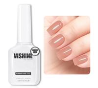 Vishine Base in Gomma 5 in 1 Rubber Builder Nu foncé, 16 ml Gel Smalto Semi-Permanento UV LED per Unghie, Smalto Gel Polish per Rafforzamento e Riparazione della Manicure Nail Art #066