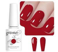 Vishine Crimson Gel Nail Polish, 1Pcs 8ml Crimson Red Gel Polish Red Color Nail Polish Gel High Gloss Soak Off U V Gel Nail French Nail Manicure Salon DIY L260
