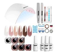 Vishine - Kit completo di smalti SUN9C 36W lampada UV LED asciugabiancheria per unghie, 6 colori smalti gel, Top Base coat & Mat Top Coat, kit completo per manicure e accessori per Nail Art Set C055