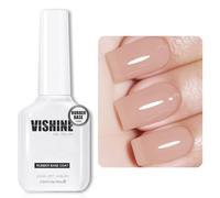 Vishine Rubber Base 5 in 1 Rubber Builder, 16 ml Beige Milk Smalto Semi-Permanente Gel Smalto per Unghie UV LED Gel Polish Rafforzamento e Riparazione di Manicure Nail Art #062