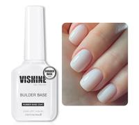 Vishine Rubber Base 5 in 1 Rubber Builder Bianco Latteo, 16 ml Milky White Smalto Semipermanente Gel Smalto per unghie UV LED Gel Polish Rafforzamento e riparazione di manicure Nail Art #061