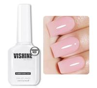 Vishine Rubber Base 5 in 1 Rubber Builder Rosa Lattea, 16 ml Milky Pink Smalto Semipermanente Gel Smalto per unghie UV LED Gel Polish Rafforzamento e riparazione di manicure Nail Art #063
